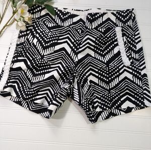 J. Crew Black/White Patterned Shorts Rope Trim